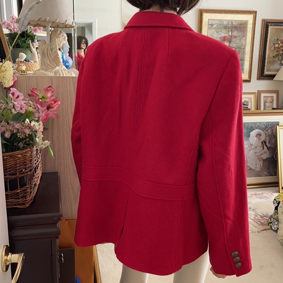 NWT Talbots Red Classic Blazer With Crest Buttons - Picture 3 of 10
